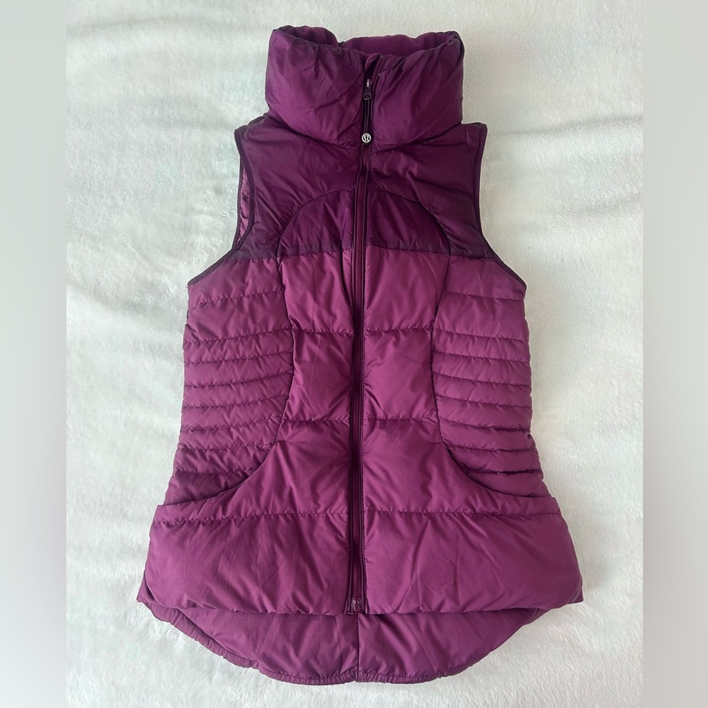 Lululemon fluffin awesome down vest purple size 4